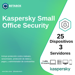 Kaspersky Small Office Security - 25 Mobile - 25 escritorio -  3 servidor de archivo - 25 usuario - 1 años