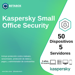 Kaspersky Small Office Security - 50 Móviles - 50 Escritorios - 5 Servidores - 50 Usuarios - 3 años